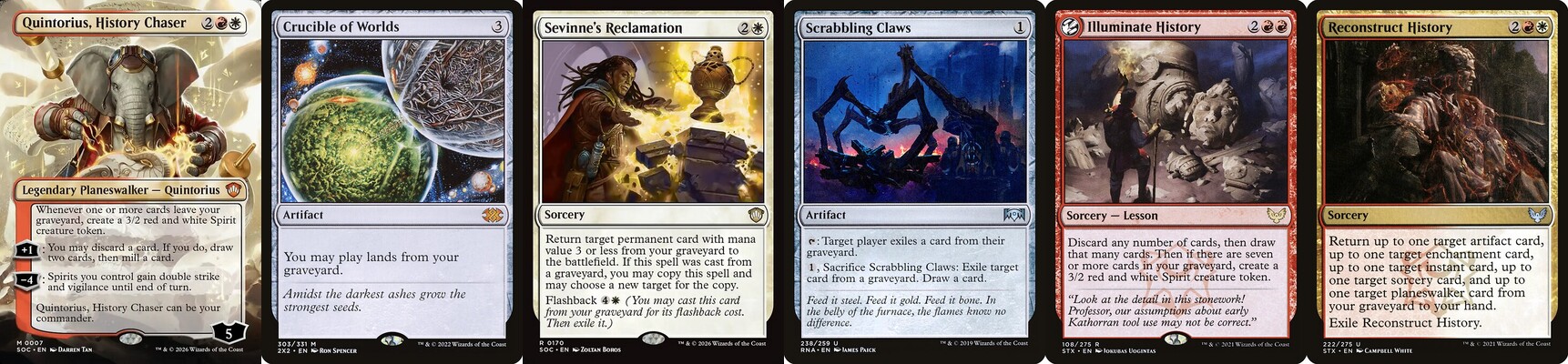 Lorehold Spirit upgrade guide featuring Quintorius, History Chaser and top graveyard recursion upgrades