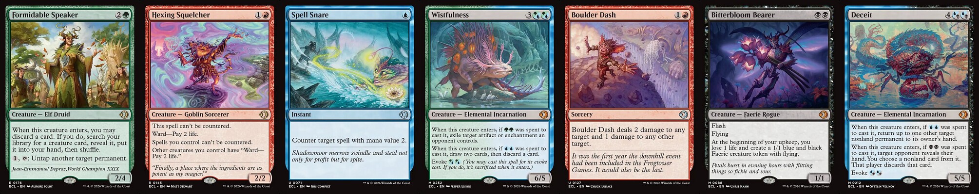 The most played Lorwyn Eclipsed cards in Standard and Modern